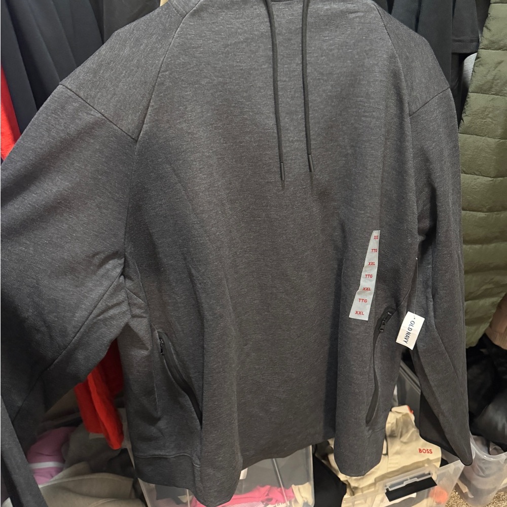 Old Navy Men's Dark Charcoal Gray Pullover Hoodie XXL